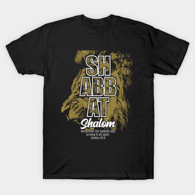 Shabbat Shalom Lion T-Shirt by erock